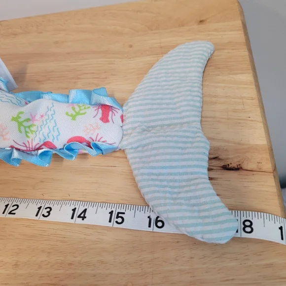 Preppy Pelican Dark Brown Hair Plush Mermaid Doll 18" Stuffed Toy Weighted Tail - Picture 7 of 7